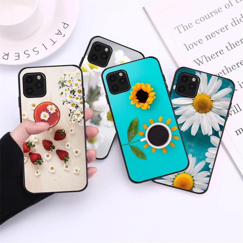 

Creative Flowers Daisy Mobile Phone Shell For iPhone 12 13 Mini 11 Pro Max X XR XS Max 7 8 6 6s Plus SE 2020 Silicone Bumper Cov