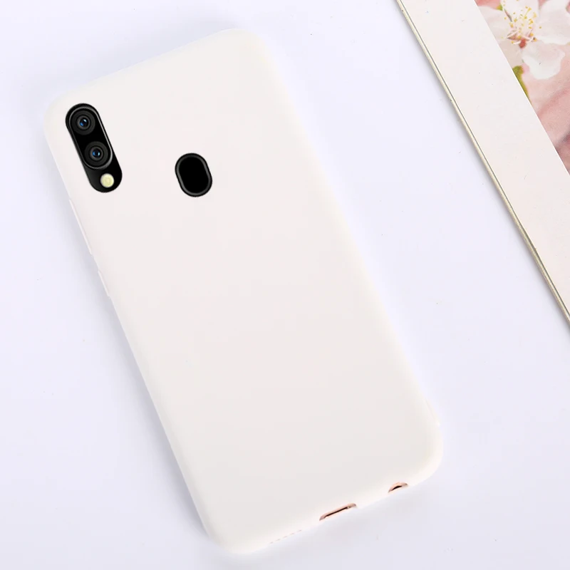 Белый Твердые Карамельный цвет силиконовый чехол для samsung Galaxy A50 A30 A40 A10 A20 A70 M20 A7 A750 A20S A30S M30S A50S гелевый чехол-накладка - Цвет: Белый