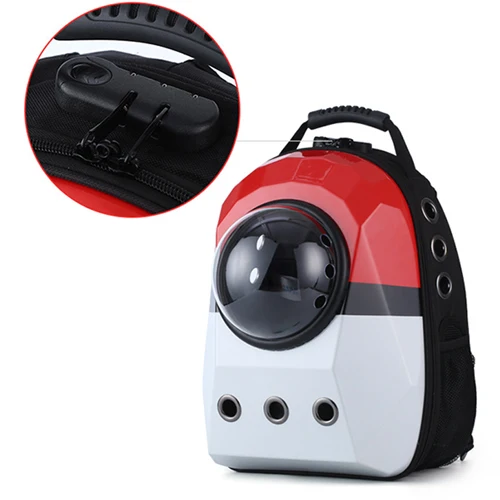 Pokeball With Lock Высокое качество космическая капсула астронавт пузырьковый транспорт собака Дорожная сумка ветрозащитная дышащая переноска рюкзак для домашних животных Сумка переноска для кошек - Цвет: Pokeball With Lock