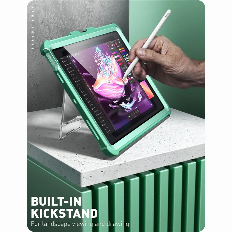for ipad air 4 case 10 9 inch 2020 i blason ares full body kickstand with built in screen protector cover with pencil holder free global shipping