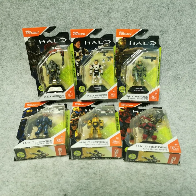24 шт. Коллекционная модель Mega Bloks Halo Heroes Spartan Helioskrill подарок на день рождения