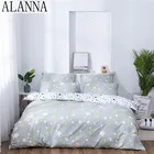 Комплект постельное бельё Alanna X-1005, комплект из 4-7 предметов, с принтом в виде звезд, дерева, цветов постельного белья