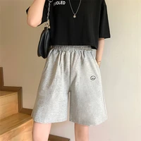 casual wide leg shorts women shorts summer y2k harajuku loose solid short high waist new embroidery korean knee length trendy