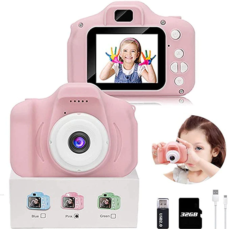 

Mini Digital Camera Toys For Kids 2 Inch HD Screen Chargable Photography Props Cute Baby Child Birthday Gift Outdoor Game