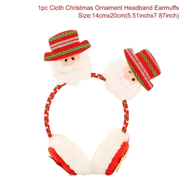 earmuffs 1 Рождественские украшения игрушки для взрослых и детей Санта-Клаус Снеговик рога очки Рождественские декоративные серьги ожерелье Natale Noel - Цвет: earmuffs 1