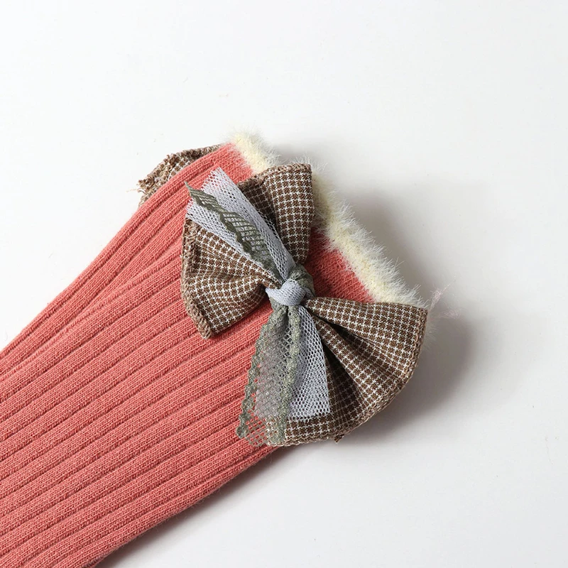 Детские осенне-зимние модные гольфы для девочек носки с бантом маленьких