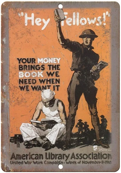 

American Library Association War Tin Sign art wall decoration,