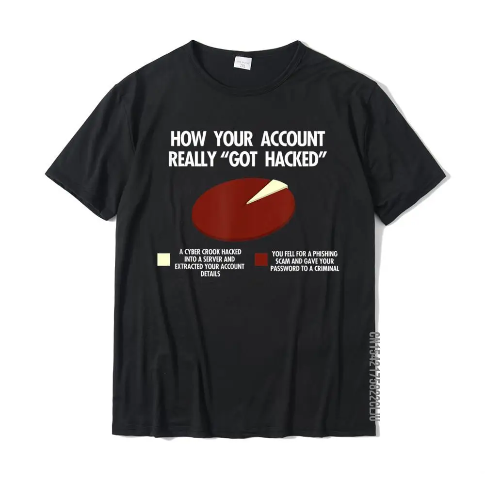 How Your Account Really Got Hacked Funny T-Shirt Printed On T Shirts High Quality Cotton Mens T Shirt Normal