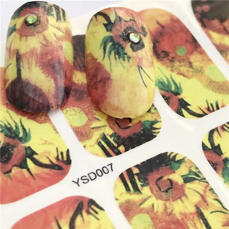 

1 Sheet Big Chry Flower DIY Decals Nails Art Water Transfer Printing Stickers Accessories For Manicure Salon