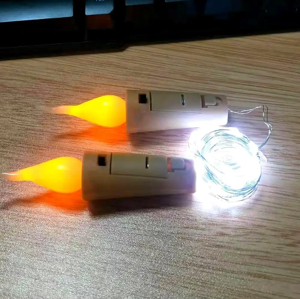 10 штук/лот 2М 20 LED свечной гирлянды светильник для бутылок вина с мини-пламенем для праздничного украшения дома, бара на День святого Валентина.
