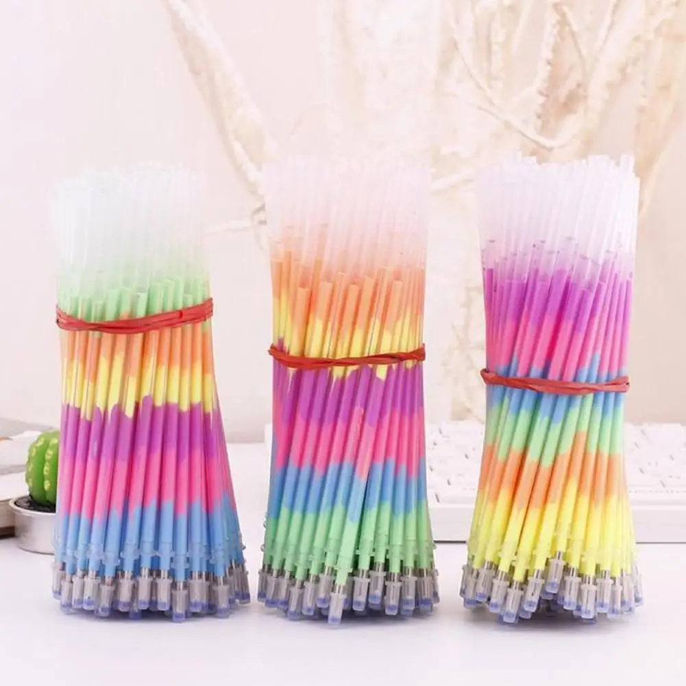 

20pcs/lot Multi Color Rainbow Refill Highlighters Gel Painting Students Ball Refills Pens Point Fluorescent Graffiti Pen D7c5