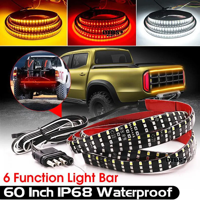60 &quotТройной 3-РЯД светодиодный багажника светильник бар с янтарем сигнала