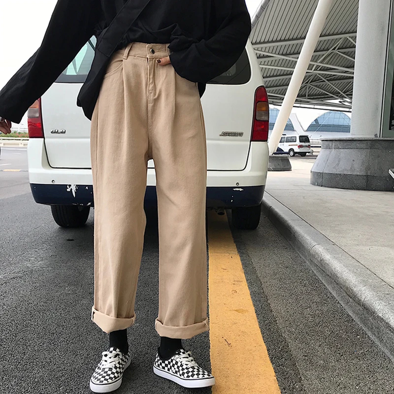 Джинсы Женские однотонные модные подходящие ко всему высококачественные