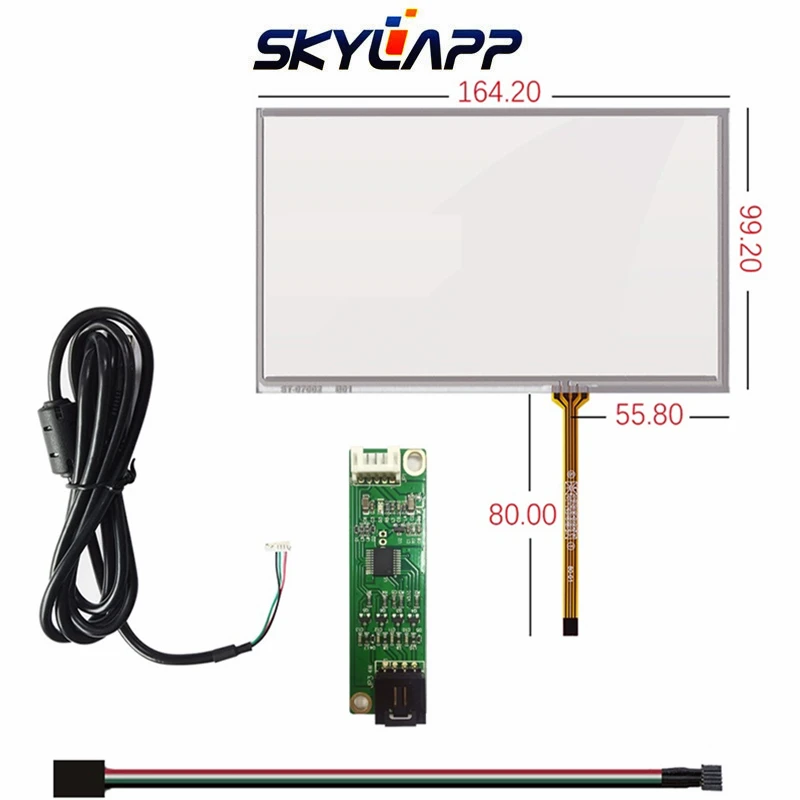 

10 Pcs 7''Inch Touch Screen 164.2mm*99.2mm For Innolux AT070TN90/92/94 Resistance Driver Board Kit Handwritten Touch Panel