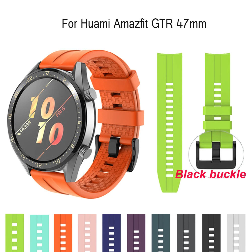 

Ремешок силиконовый для Huami Amazfit GTR, спортивный резиновый браслет для часов Xiaomi Huami Amazfit 2 2S, 47 мм, 22 мм
