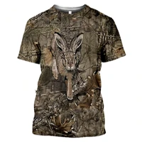 mens casual summer shirt camouflage animal hunting rabbit 3d short sleeve fashion female alternative funny sports top