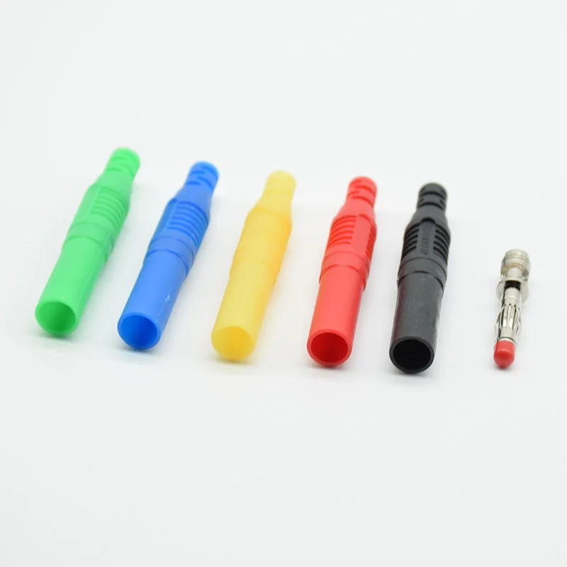 2 шт. 4 мм штекер типа банан прямой изолированный провод для припоя DIY разъемы