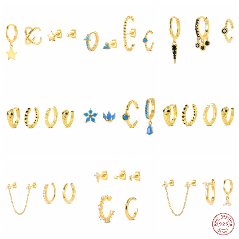 

Комплект серег-гвоздиков из серебра 4/5 пробы с бирюзовой короной и черным Цирконом