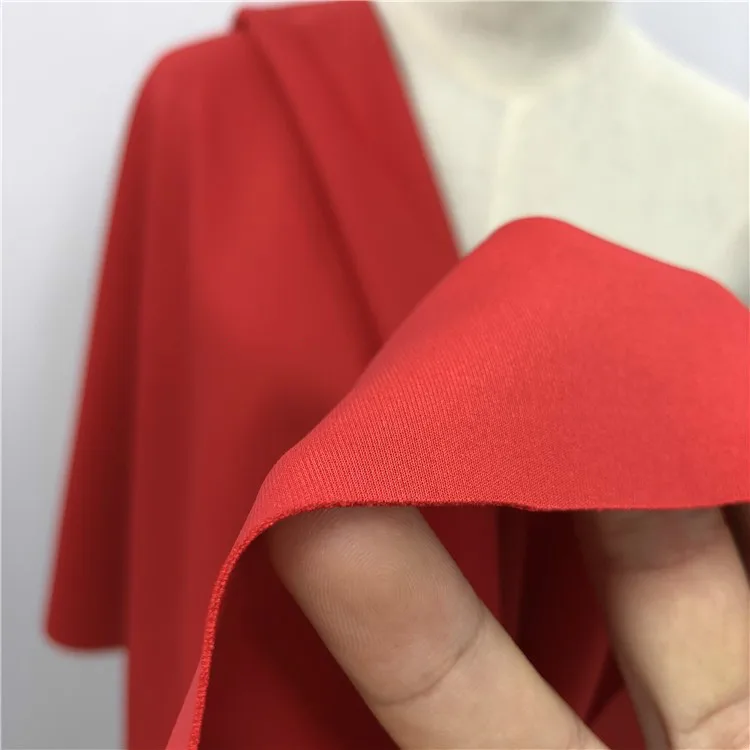 Красный тонкий срез Хан шелк стрейч Нижняя юбка брюки ткань по распродаже метр |