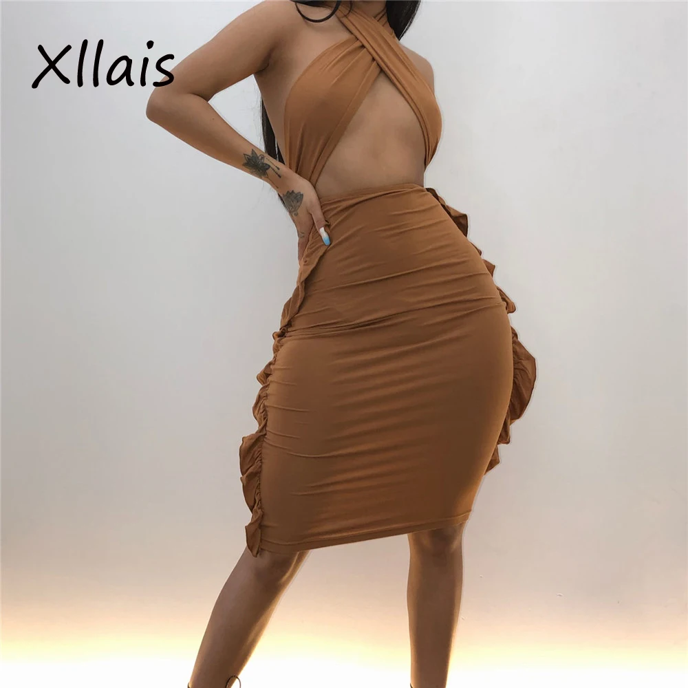 Xllais 2019 модные пикантные и элегантные повязки вечерние платье (Утягивающее