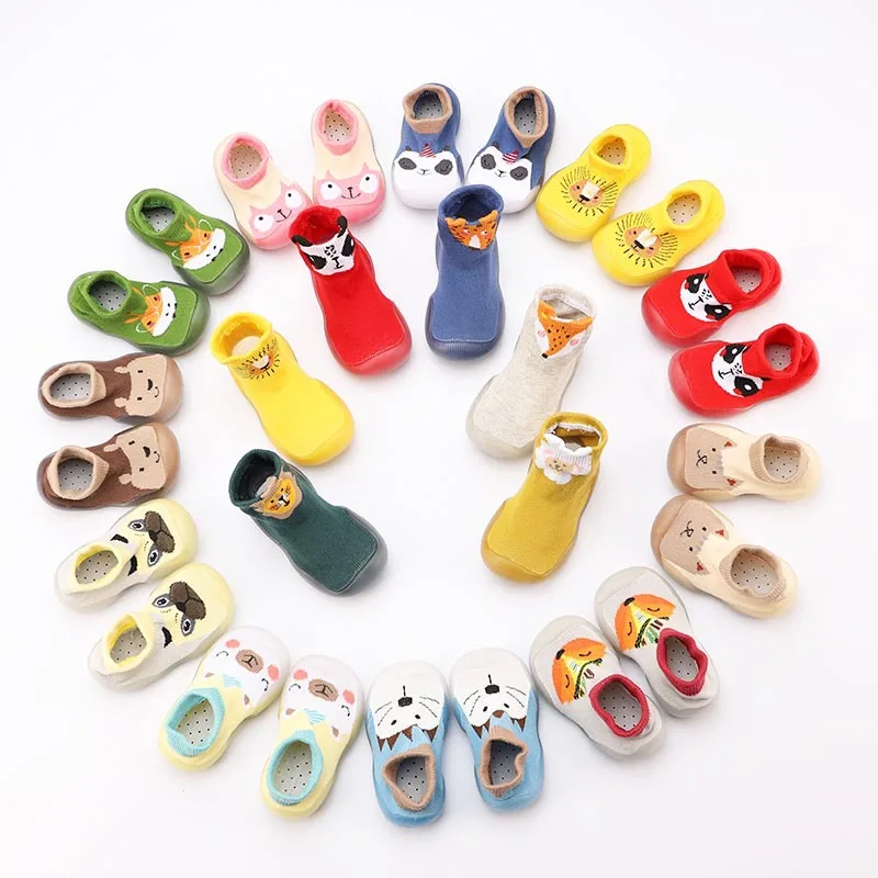 

Unisex Baby Infant Shoes Toddler First Walkers Boy Soft Sole Rubber Outdoor Baby socks Shoes Cute Animal Baby Booties Anti-slip