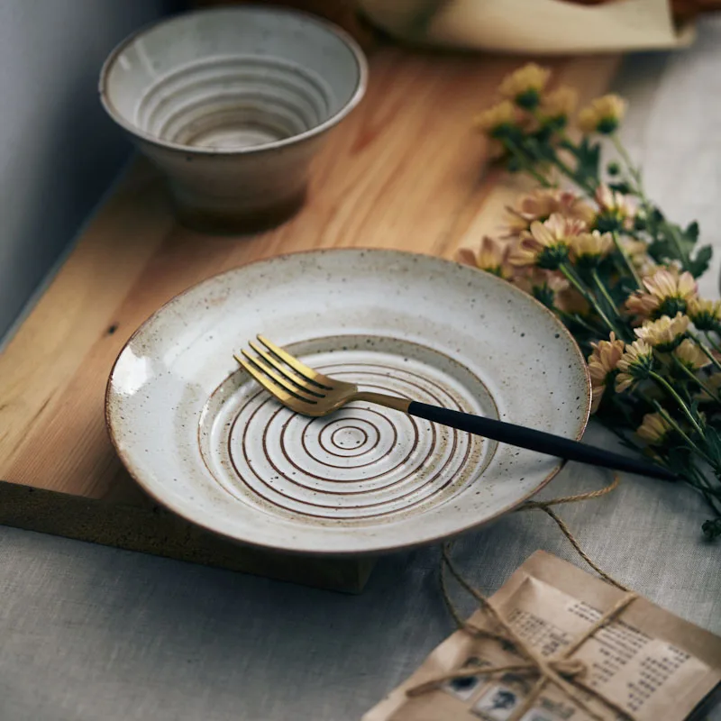 ANTOWALL ручной работы японская посуда Ретро тарелка индивидуальная креативная