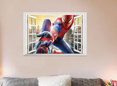40x60 см 3D окно вид съемные настенные наклейки детские декор искусство роспись
