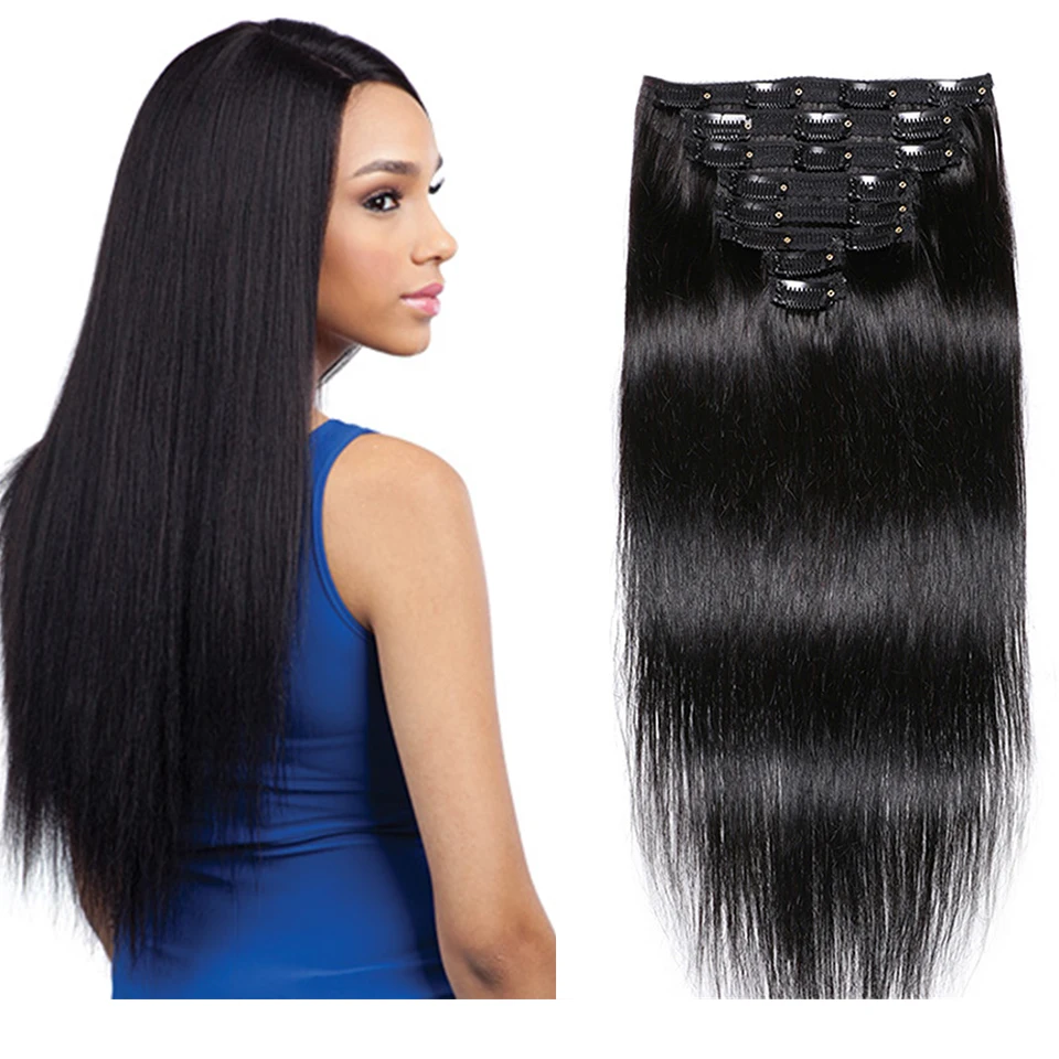 Прямые парики из натуральных волос Remy для черных женщин длинные прямые волосы