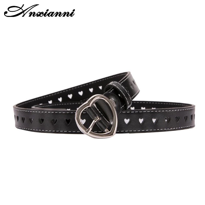 Anxianni 105 CM Fashion Women's Casual Leather Slim Waist Belt Leather Waistband with Pin Buckle Hot Designer Brand