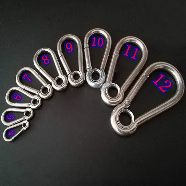 304 Пружинная Застежка Из Нержавеющей Стали карабин брелок безопасная Пряжка для
