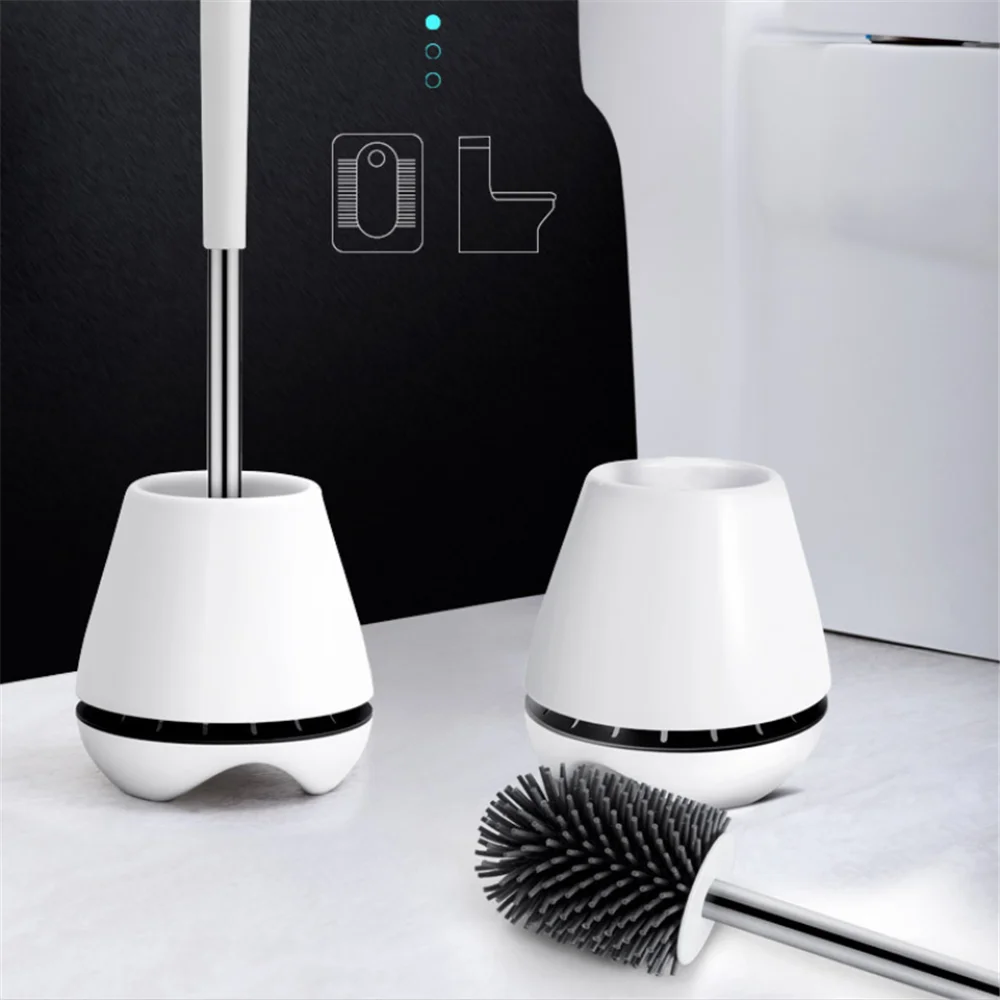 

Toilet Brush Holder Sets Household Floor-Standing Flexible Soft Toilet Brush Tools for Hotel Bathroom WC Cleaning Accessories