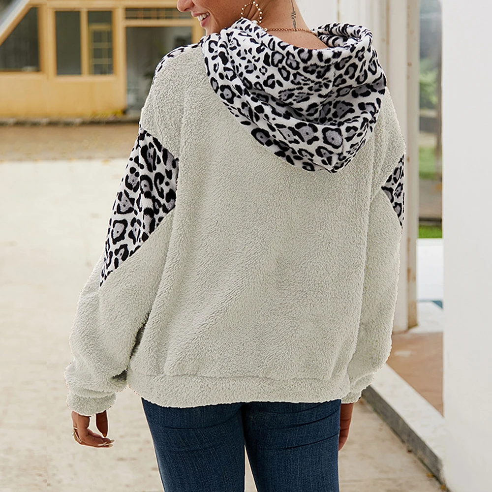 Свитшот флисовый женский осенняя повседневная одежда Para Mujer пэчворк теплый Moletom