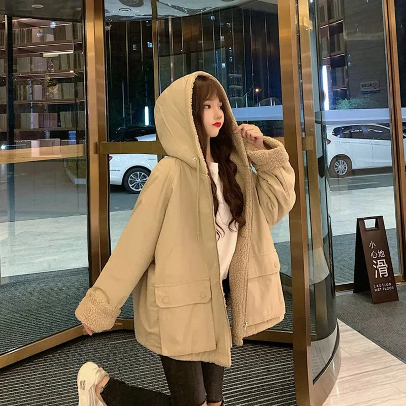 

Double-side Popular Female Clothing Winter Clothes Women Winter Plus Velvet Thickening Winter Jackets Women Fashion Woman Parkas