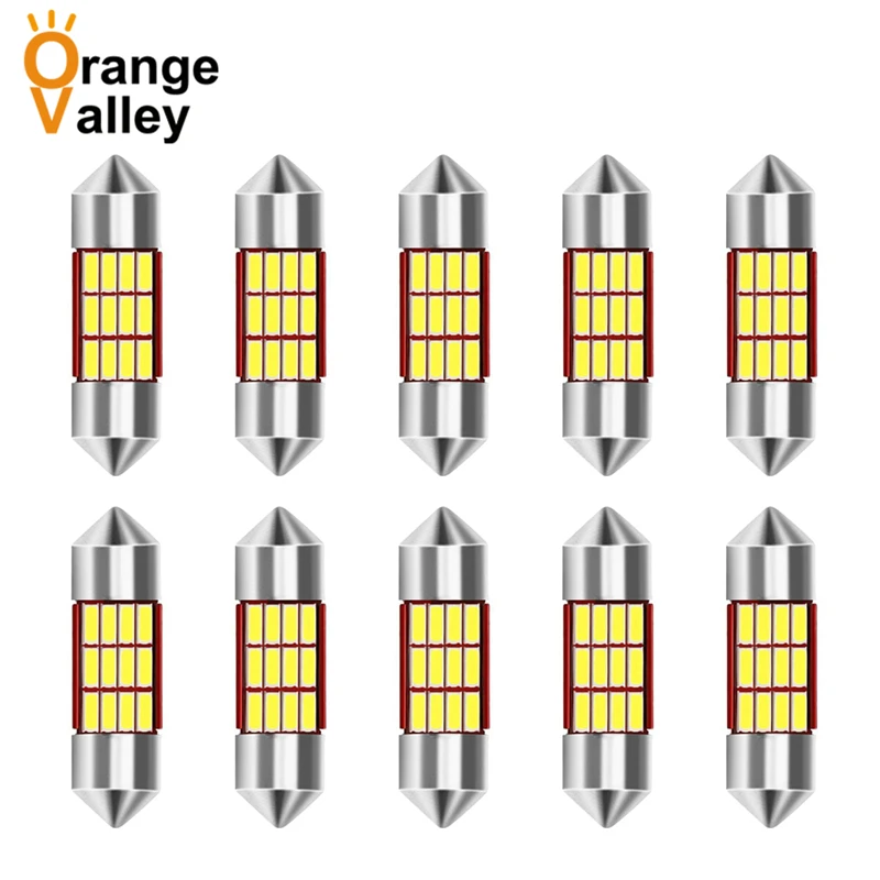 

10 шт. гирлянда c5w LED 31 36 39 41 мм 12 16 20 Светодиодная лампа 4014 лампа для внутреннего освещения автомобиля DC 12V