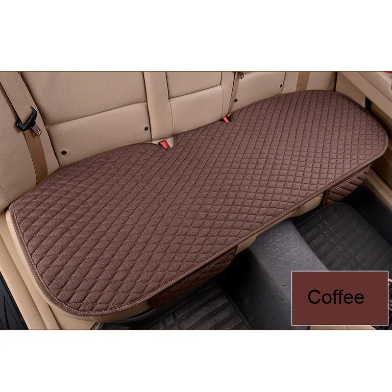 coffee rear 1 piece Льняная ткань чехол для сиденья автомобиля четыре сезона Передняя Задняя льняная подушка дышащий протектор коврик авто аксессуары универсальный размер - Название цвета: coffee rear 1 piece