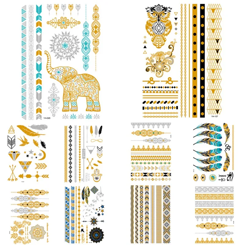 Boho Ethnic Style Fake Tattoos Stickers Unisex Temporary Sticker Mystic Colorful Beauty Body Art Pattern:# | Красота и здоровье