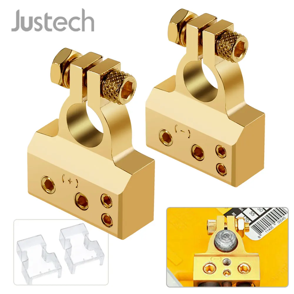 Justech Автомобильный Аккумулятор терминал разъем с крышкой пара комплект