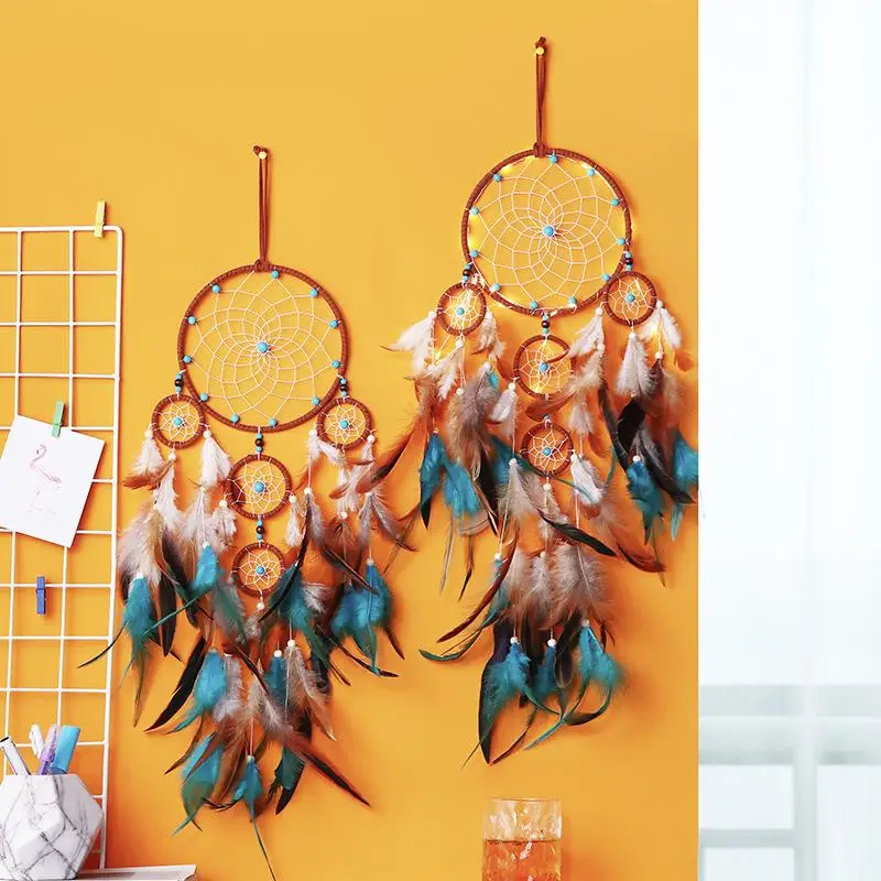 

Colorful Decorative Dream Catcher Wall Hanging lightDreamcatcher Pendant Creative Hanging kids Room Home Wind Chimes Decorations