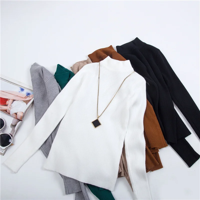 Женский осенне-зимний пуловер и свитер базовый женский модный вязаный теплый