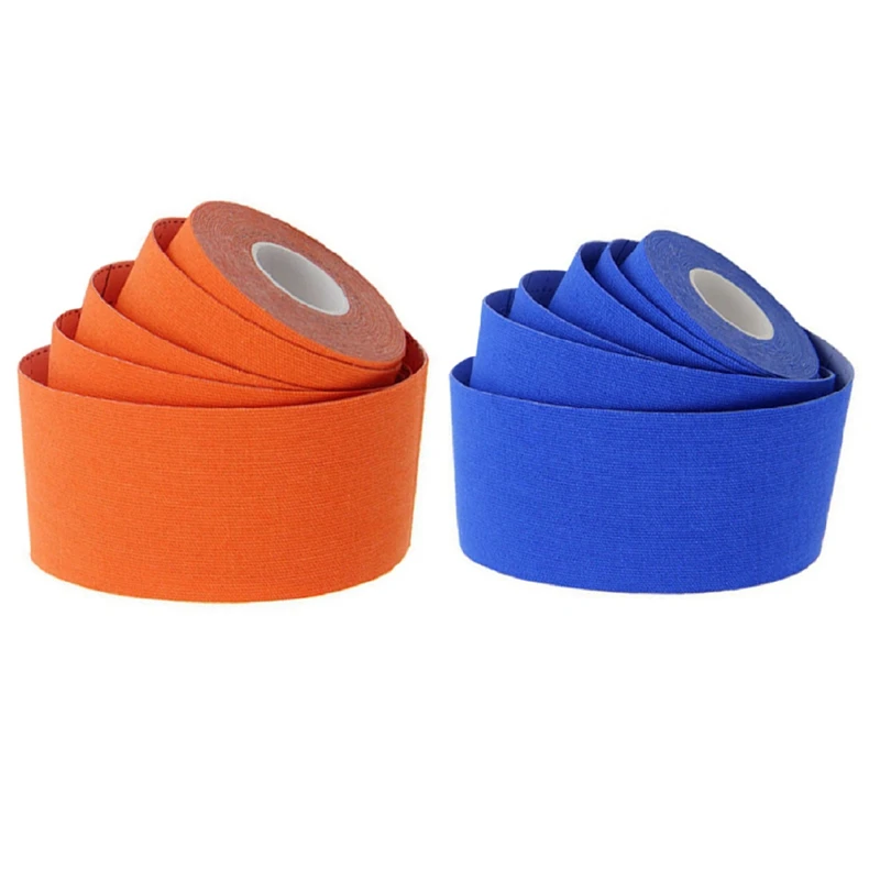 

2 Pcs Kinesiology Athletic Tape-Sports Tape for Knee,Joint,Muscle Support-Adhesive Kinetic Tape, Orange & Navy Blue