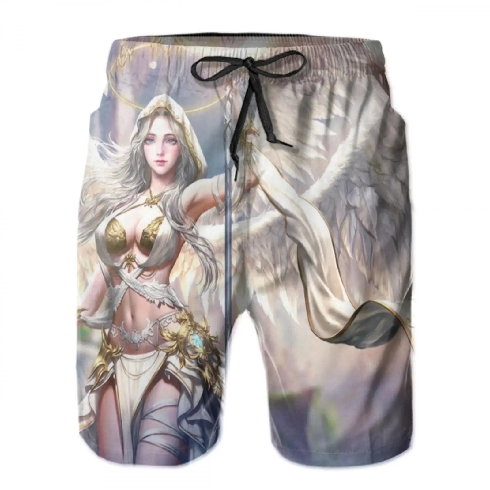 

2021 new angel loose beach shorts tattoo adult swimwear panties angel wings adult panties