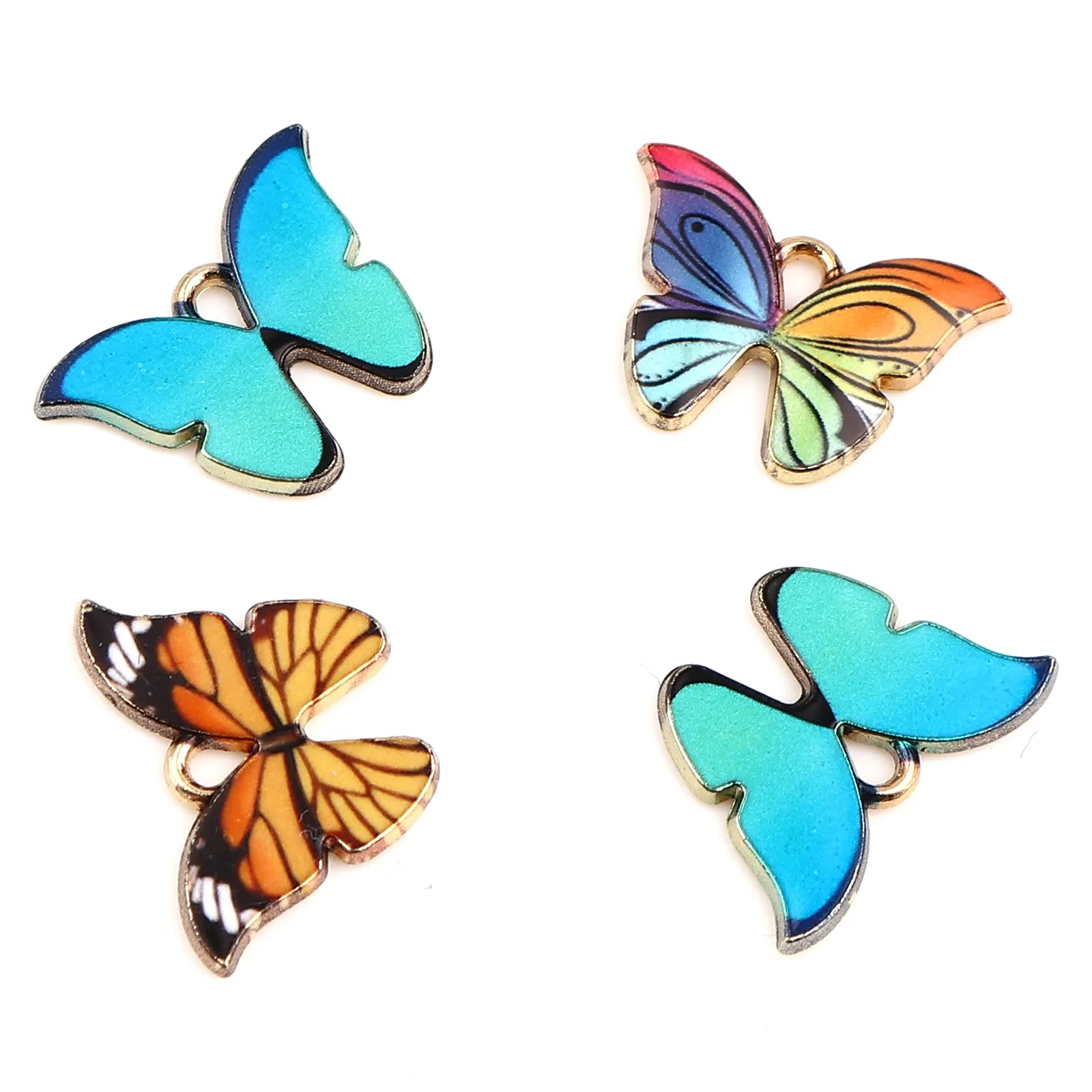 

10 PCs Multicolor Insect Charm Pendant Butterfly Animal Colorful Enamel Charms For Jewelry Making DIY Earrings Necklace Handmade