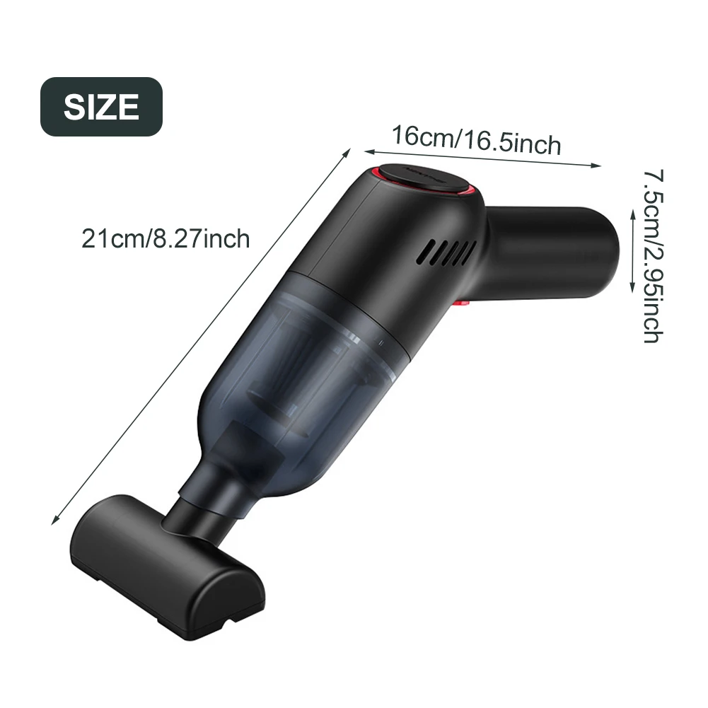 

Portable USB Rechargeable Car Vacuum Cleaner Home Ergonomic Carpet Handheld Cordless Pet Hair Cleaning Tool Powerful Suction