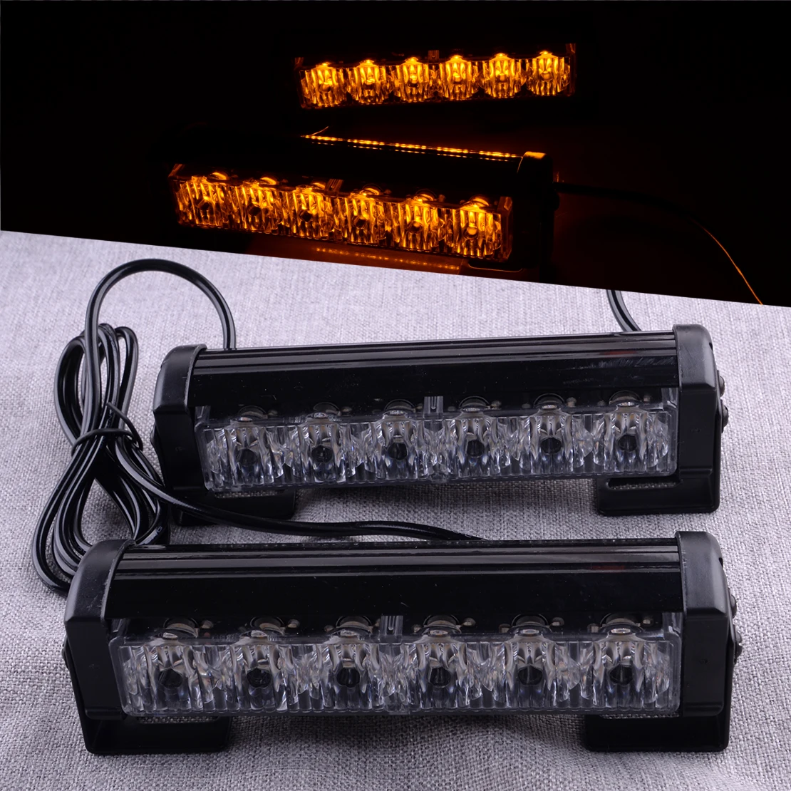 

2 в 1 автомобильный Грузовик Янтарный светодиодный стробоскосветильник Предупреждение о опасности мигающая аварийная решетка комплект лам...