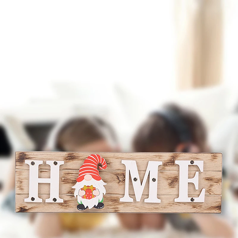 

LED Christmas Replaceable Rudolph Wooden Welcome Doorplate HOME Decor