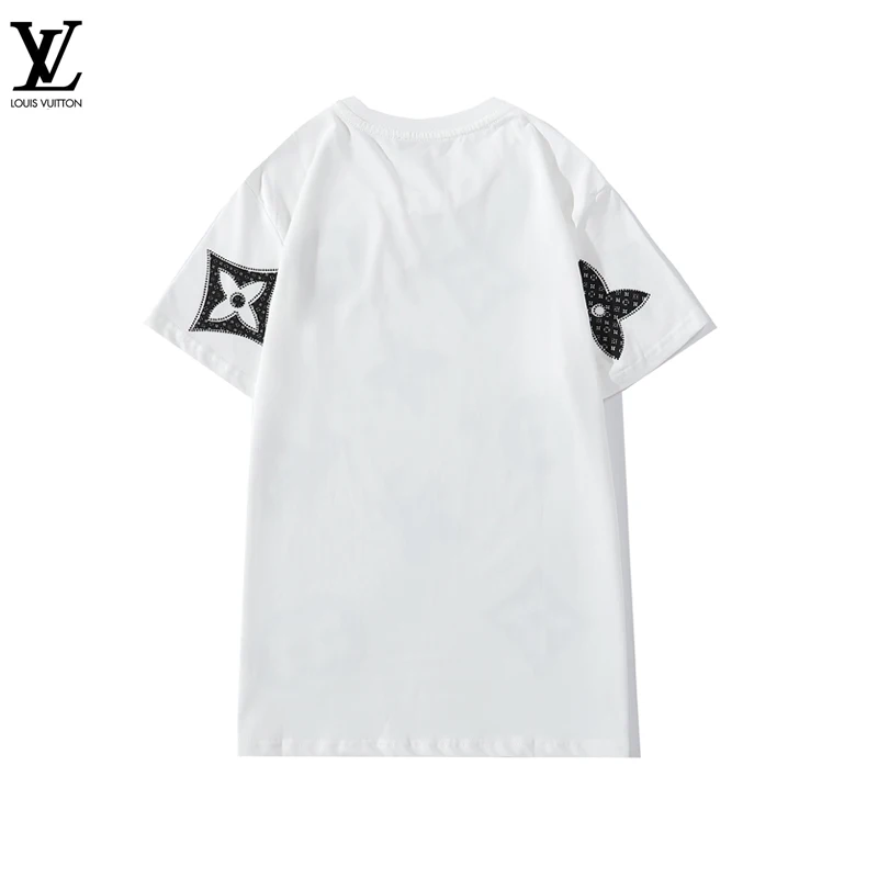

2021 new summer women's clothing luxury short-sleeved fashion trend embroidered cotton high-end T-shirt for men