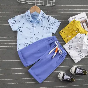 Summer Baby Clothes Suit Children Boys Printe Short Sleeve Shirt Shorts 2Pcs/set Toddler Casual Clothing Infant Kids Tracksuits