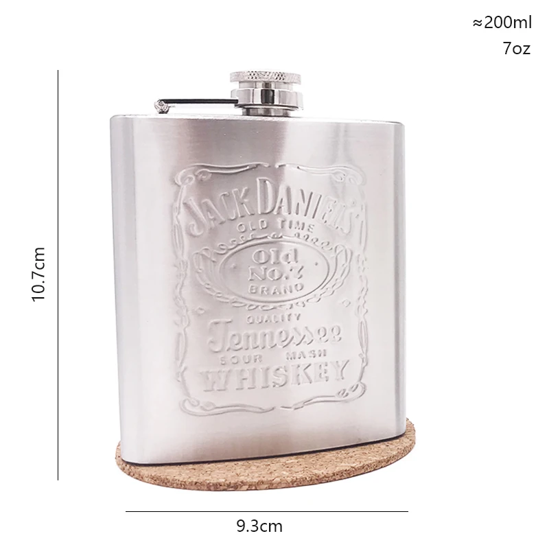 

free 7oz pocket whisky embossing Imprint liquor flagon Chrome Polished Stainless steel Glossy face alcohol vodka hip flask