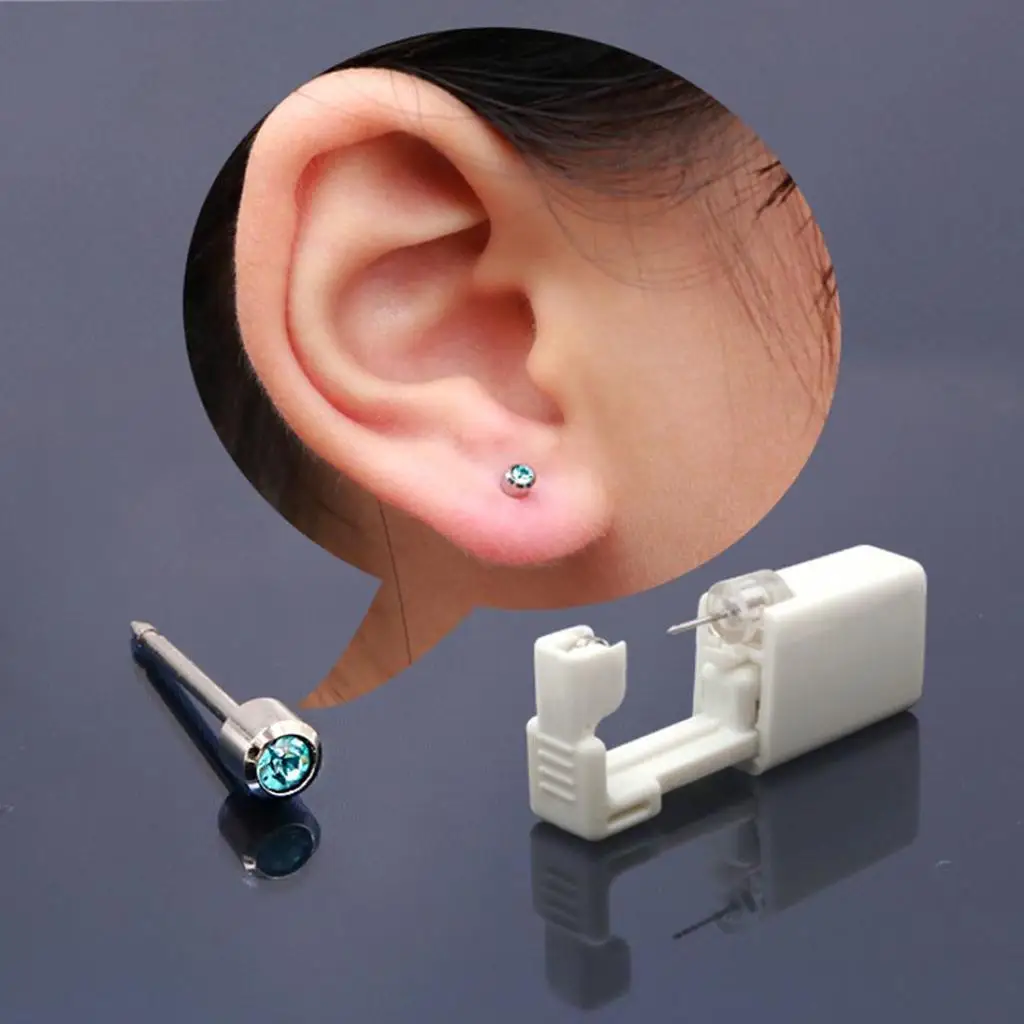

1PC Disposable Sterile Ear Piercing Cartilage Tragus Helix Piercing Gun Painless Piercer Tool Kit Machine Stud Choose Design