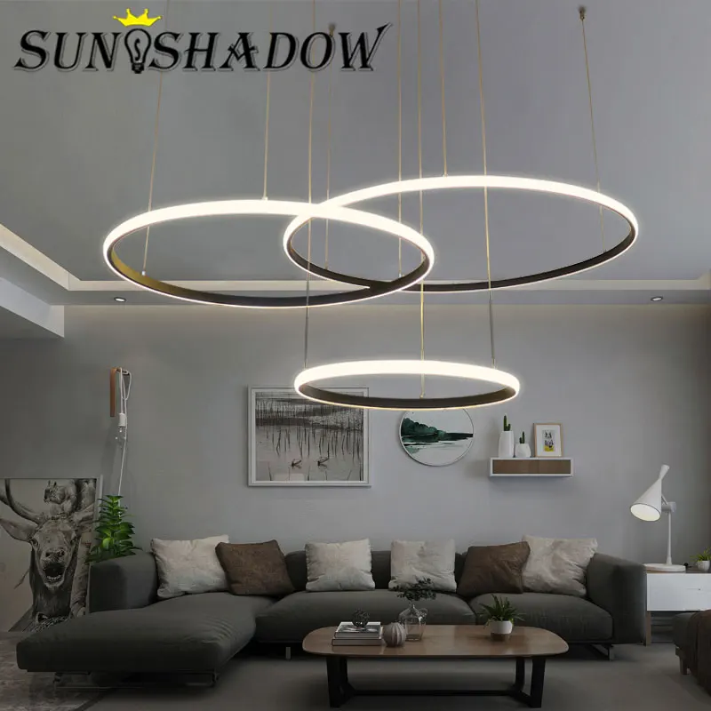 Lámpara LED moderna circular de 3 anillos para sala de estar, dormitorio, comedor, cocina, lámpara de iluminación de techo, Lampara deco tech